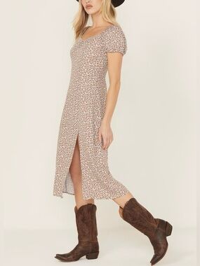 Idyllwind By Miranda Lambert Beth Ditsy Print Puff Sleeve Midi Dress Floral M